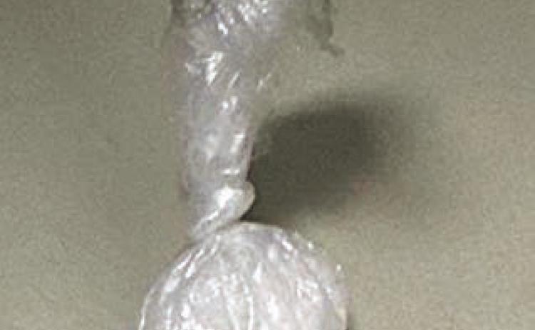 Shown above is the baggie that SPD officers seized believed to contain methamphetamine.
