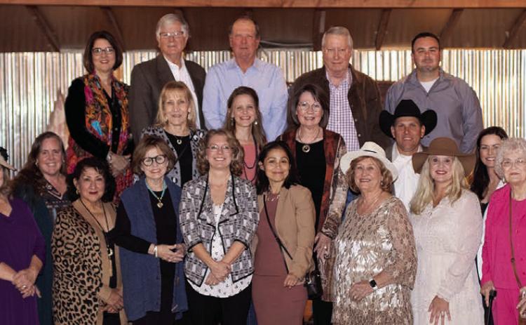 Some of the fundra iser committee members & Volunteers shown at “Hats Off to PAT” are (front row, from left) Melanie Ramirez, Ginger Bosl, Pam Schoeneberg, Karen Hoskins, Susie Shank, Becky Perez, Lucy Stanzel, Sonya Roberts, Zulma Hay, Nettie Cernosek, Amy Elstner, Jannette Streit, Melinda Barneycastle, Josue Rivas, (middle row) Phyllis Venghaus, Cheryl Pekar, Helen Niesner, Carl Elstner, Shannon Gilbert, (back row) Sherise Davis, Glenn Davis, Dennis Venghaus, Andy Bosl and Matt Pekar.