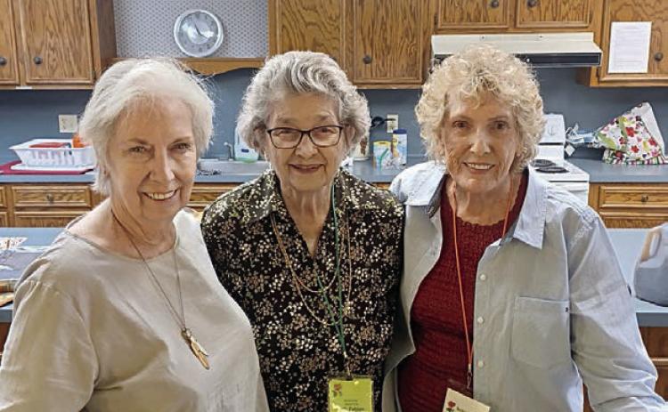 Hostesses at the Schulenburg Garden Club meeting were (from left) Carol Archer, Ruth Fabian and Barbara Vinson.