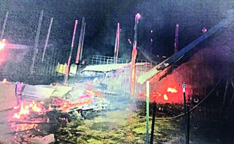 Muldoon VFD, with assistance from Flatonia Fire &amp; Rescue, extinguished a pole barn fire on property off Roy Road. Photo Courtesy of Fayette County Sheriff’s Office