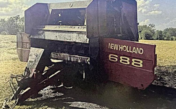 Baler catches fire near Mullins Prairie