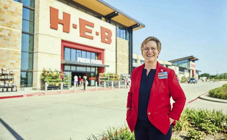 Roxanne Orsak, a 1984 graduate of Schulenburg High School, is pictured in front of an H-E-B store. She will take over as president in January. Photo By Jason Kindig