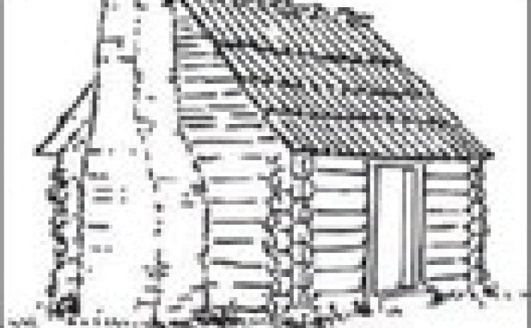 Log cabin photo courtesy of Fayette Archives