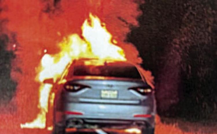 Vehicle fire reported near Schulenburg