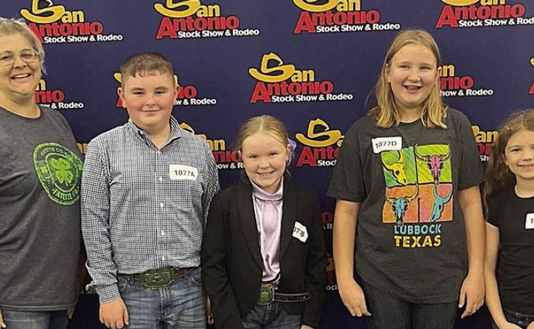 The Fayette County 4-H team of (from left) coach Jennifer Miksch and team members Abraham McBride, Abigale McBride, Zoey Krenek and Catelyn Bosl competed in the San Antonio Livestock Show &amp; Rodeo Dairy Judging Contest on Thursday, Feb. 6. Abraham McBride, Abigale McBride and Zoey Krenek belong to the Schulenburg 4-H, and Catelyn Bosl is a member of the Flatonia 4-H.