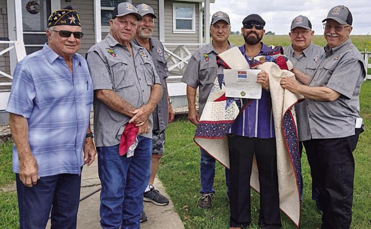 Carey receives Quilt of Valor