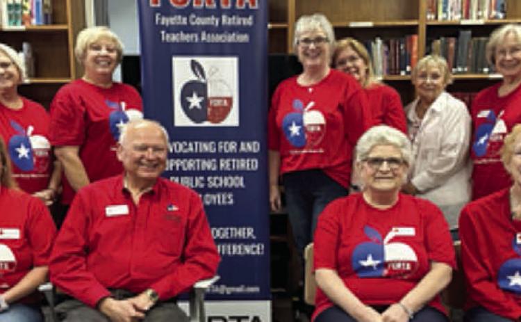 Att ending the Fayette County Retired Teachers Association meeting on Oct. 13 were (front row, from left) Marge Shofner, Lisa Slinkard, Joe Ramirez, Joan Miertschin, Karen Fitch, Kim Joost, (back row)Mary K. Seifert, Kathleen Svatek, Sandra Holub, Theresa Wagner, Peggy Halamicek, Esther Hartman, Patty Reid, Chris Morrison, Carolyn West, Donna Burton, Rick West and (not shown) Marceil Prestridge.
