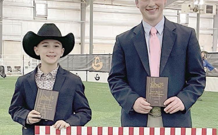 Winners – In the junior division, Crockett Guenther (left) finished fifth overall and in the senior division, Cooper Mau (right) was reserve champion.