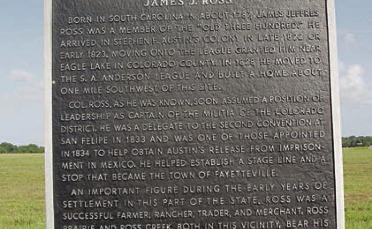 James J Ross Historical Marker at Ross Prairie