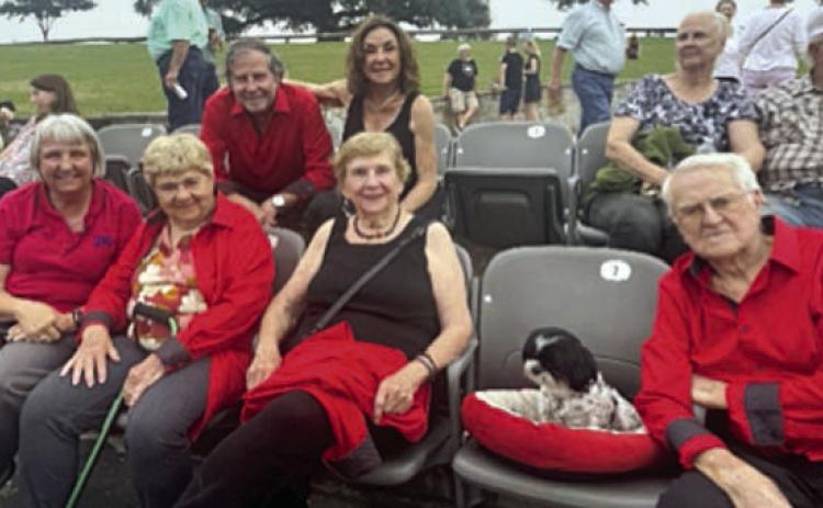 Board members for the Polka Lovers Club of Texas Museum include (front row, from left) Jan Koehn and Jane Freis, directors; Joyce Bohuslav, member outreach; mascot “Louie”; Willie Bohuslav, immediate past president; (back row) Gary Bucek, president; and Carol Artz-Bucek, secretary/treasurer.