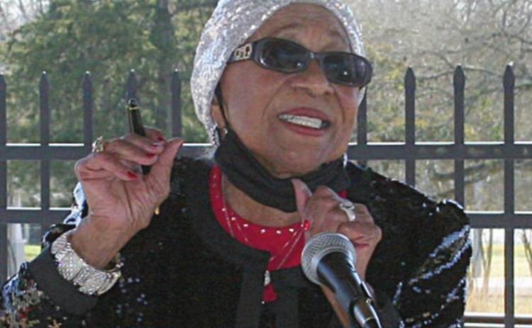 TWO OF THE KEYNOTE SPEAKERS at Saturday’s Black History Month program were longtime educator Gladys Marie Calhoun (above) and Schulenburg City Council Alderman Greg Thomas (at right). Sticker Photos By Darrell Vyvjala