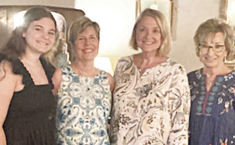 2024 scholarship recipient Riley Zapalac (left) is shown with Literary Club scholarship committee members Craig Morgan (second from left) and Sue Broadwater (second from right). Also shown is club president Diana Mikesky (right).