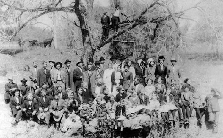 This photo of an Osag e Camp Meeting on March 15, 1912 is just one of numerous historical photos in A Good Place to Rest: A History of the Osage Community Cemetery and Early Harvey’s Creek Settlers, first printed in 2018 as a fundraiser for the cemetery association.
