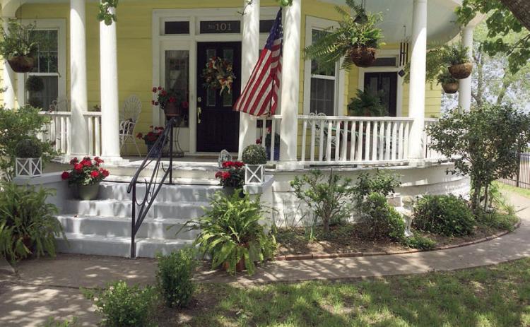 April yard of the month announced The Schulenburg Garden Club has selected 101 Summit, the home of Karen Husmann, for April yard of the month. Beautiful scarlet geraniums and sword ferns under a canopy of callery pear trees showcase the entry and porch area. Planted throughout the beds and front lawn are boxwood, Texas sage, liriope, trumpet vine, blue salvia and an assortment of trees and shrubs. The Garden Club congratulates Karen Husmann for all the hard work!