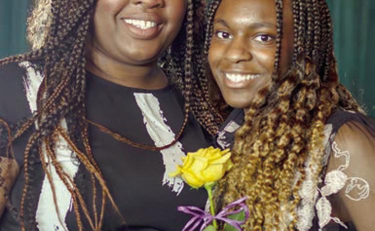 Azariah McKnight (right) of Schulenburg honored her mother, Raquaityah Sullivan.