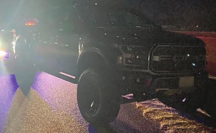 A 2019 gray Ford Raptor was pursued by law enforcement from I-10 in Schulenburg east to the 677 exit, after which the vehicle got on I-10 westbound. The vehicle came to a stop on I-10 in Flatonia due to spike strips being deployed.