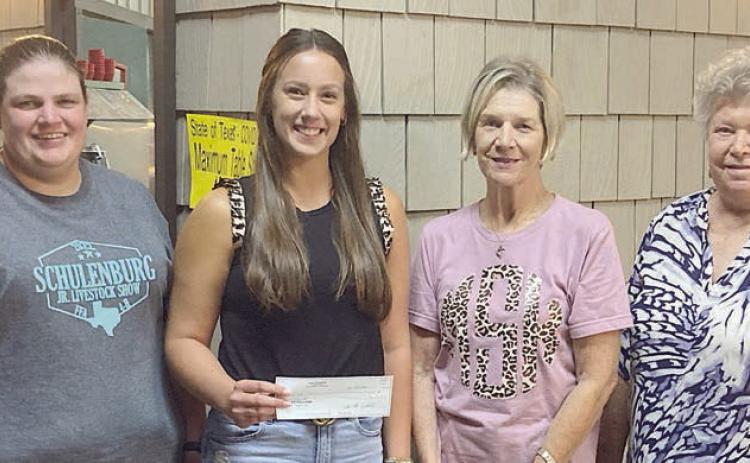 Scholarship presentation – (from left) committee member Chelsea Moeller, $500 scholarship recipient Ellie Fike, committee chair Mary K. Seifert and committee member Junette Rodecap. Fike is a 2022 honor graduate of Flatonia High School.