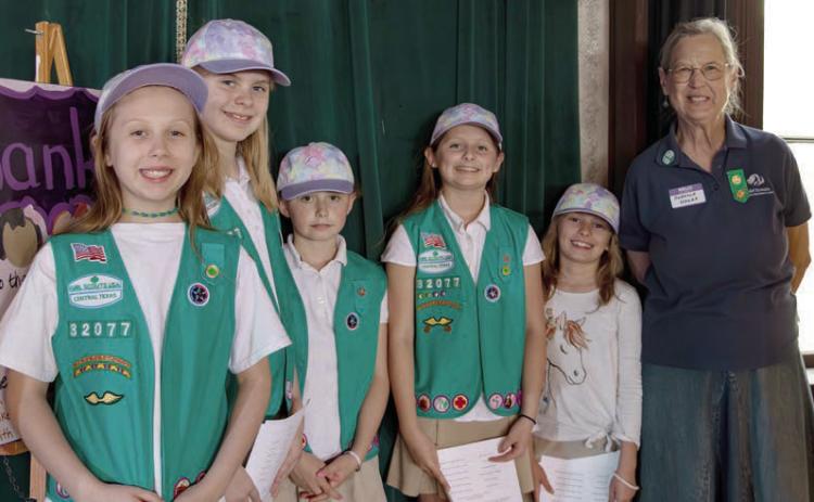 Girl Scouts lead pledge at Women Making History