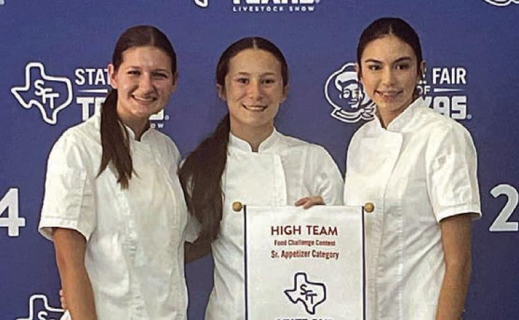 Senior Appetizer Category – (from left) Elena Supak, Eleanor Carey, and Tori Newton.